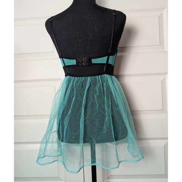 Victoria Secret Size 34C Babydoll Slip Dress Underwire Bra Y2K Gothic Burlesque - Picture 2 of 10